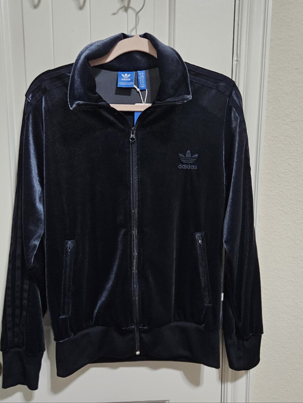 Adidas Velour Zip-Front Track Jacket L NWT